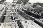 Detalle del puente en construcción