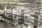 Detalle del puente en construcción
