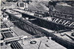 Detalle del puente en construcción