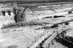 Vista aérea del puente en construcción