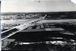 Vista aérea del puente en construcción