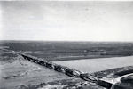 Vista aérea del puente en construcción