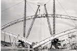 Detalle del puente en construcción