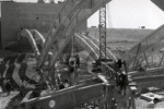 Detalle del puente en construcción