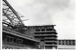 Detalle del estadio en construcción