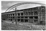Vista exterior del estadio en construcción