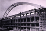 Vista del estadio en construcción